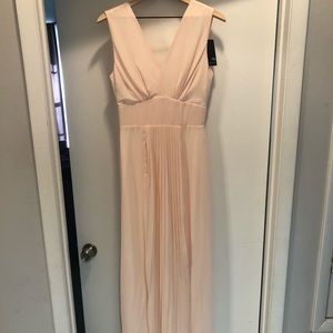Full length nude/pink bridesmaid dress